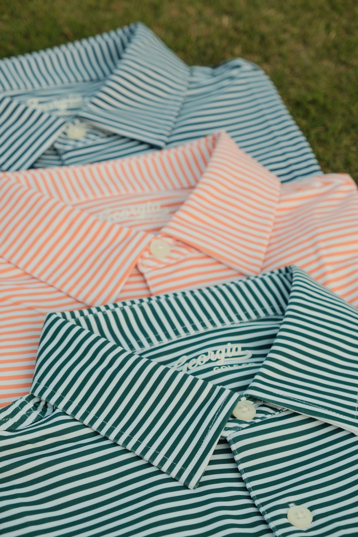 Tour Stripe Performance Polo - Peach