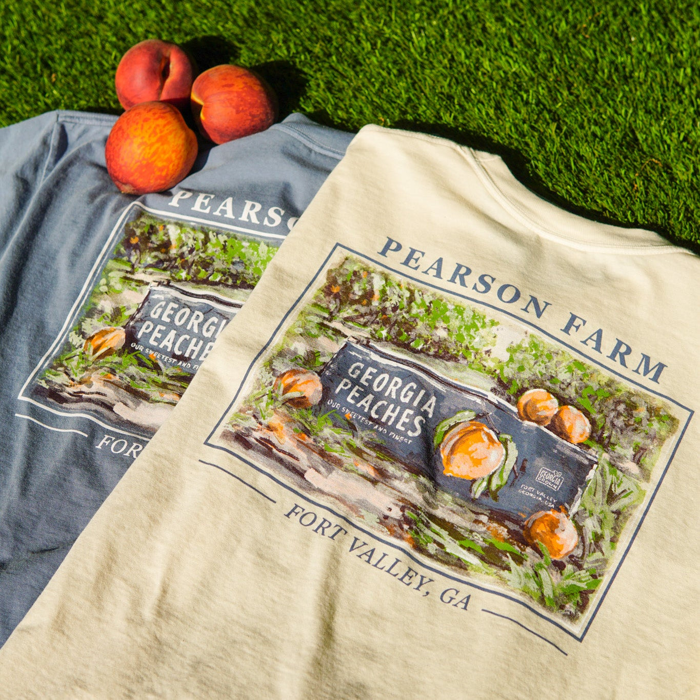 Pearson Farm Peach Crate Tee - Blue