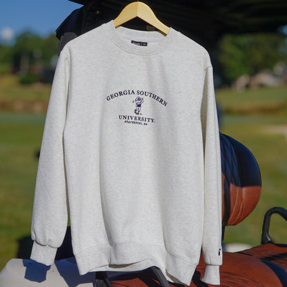 Georgia Southern Golfing Strutter Crewneck - Heather Gray