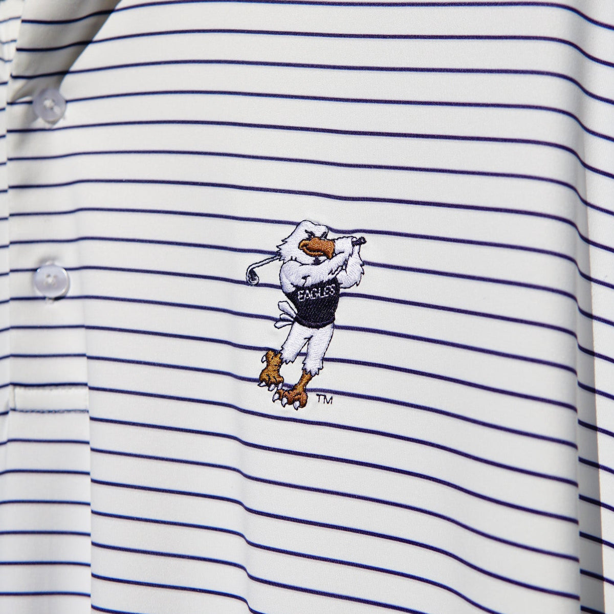 Georgia Southern Golfing Strutter Stripe Polo - White