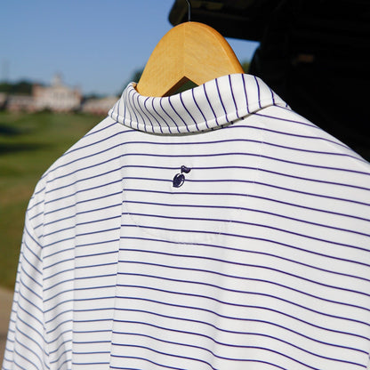 Georgia Southern Golfing Strutter Stripe Polo - White