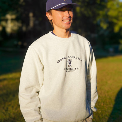 Georgia Southern Golfing Strutter Crewneck - Heather Gray