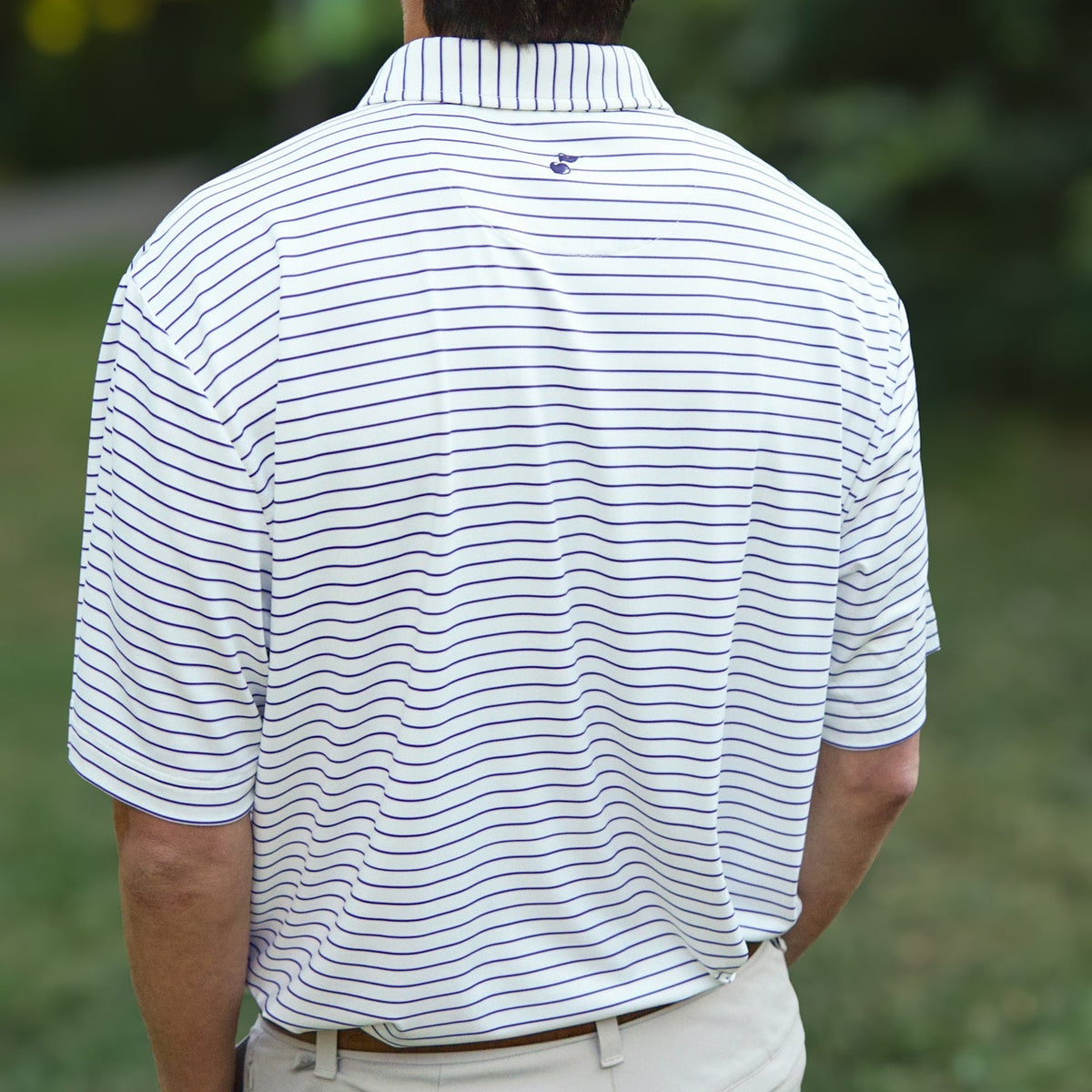 Georgia Southern Golfing Strutter Stripe Polo - White