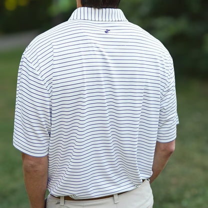 Georgia Southern Golfing Strutter Stripe Polo - White