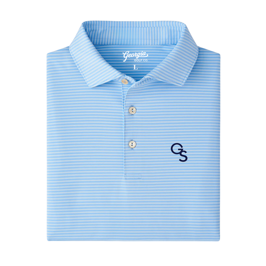 Georgia Southern Thin Stripe Polo - Light Blue