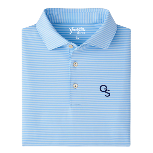 Georgia Southern Thin Stripe Polo - Light Blue